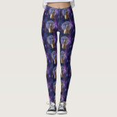Meerkat Blue Nebula Moon Night, Leggings (Vorderseite)