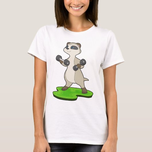 Meerkat Bodybuilder Dumbbells Bodybuilding T-Shirt (Vorderseite)