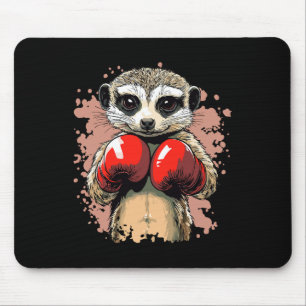 Meerkat Boxmeister mit Handschuhen fertig Mousepad