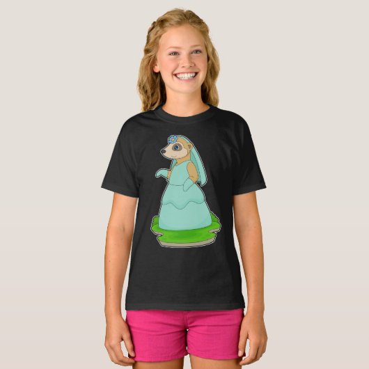 Meerkat Bride Veil Wedding T-Shirt (Vorne ganz)