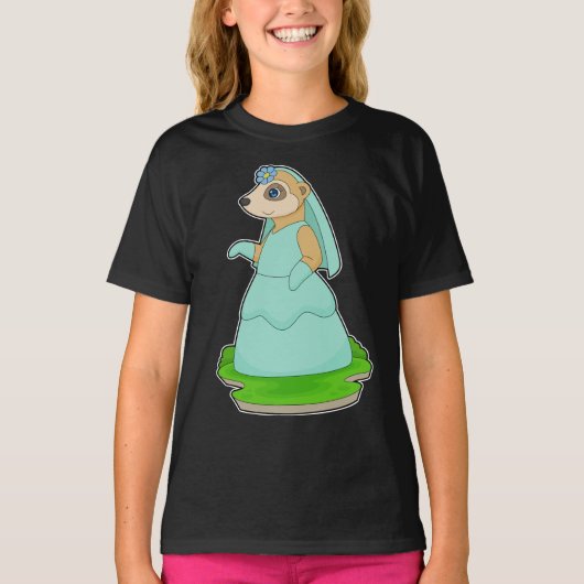Meerkat Bride Veil Wedding T-Shirt (Vorderseite)