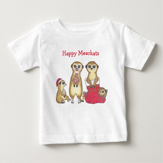 Meerkat Christmas Holiday Baby T - Shirt (Vorderseite)