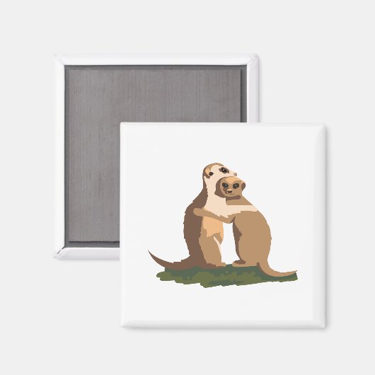 Meerkat Couple Magnet (Vorderseite/Rückseite)