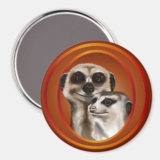 Meerkat Couple-Magnete Magnet (Vorderseite/Rückseite)