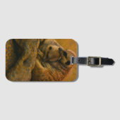 Meerkat Cuddle - erdgetönte Malerei auf wild leben Gepäckanhänger (Vorderseite (Horizontal))