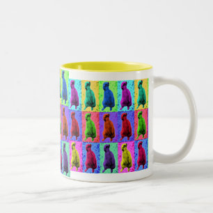 Meerkat, das oben Pop-Kunst Popart Multi-Platte Zweifarbige Tasse