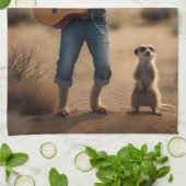 Meerkat Duet: Gemeinsam in Harmonie zusammenarbeit Geschirrtuch (Gefaltet)