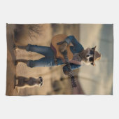 Meerkat Duet: Gemeinsam in Harmonie zusammenarbeit Geschirrtuch (Horizontal)