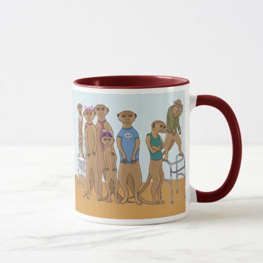 Meerkat Familien-Porträt-Tasse Tasse (Rechts)