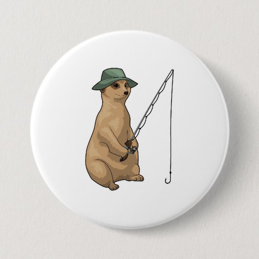 Meerkat Fishing Fisher Button (Vorderseite)