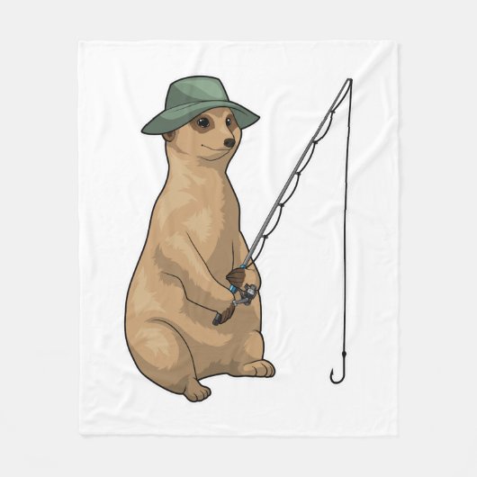 Meerkat Fishing Fisher Fleecedecke (Vorderseite)