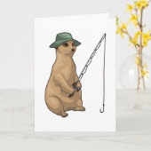 Meerkat Fishing Fisher Karte (Gelbe Blume)