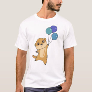 Meerkat fliegt mit Balloons-Niedlichen Tieren für  T-Shirt