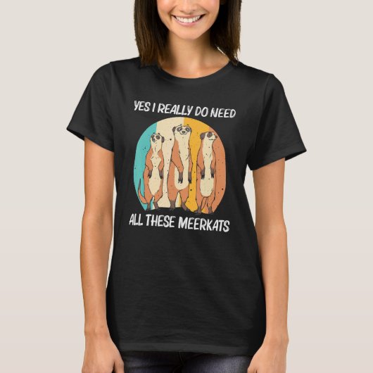 Meerkat For Men Women Retro Wildlife Zoo Animal T-Shirt (Vorderseite)