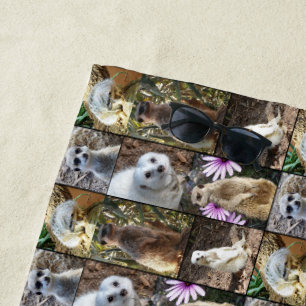 Meerkat Foto Collage, Strandtuch