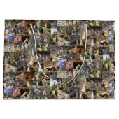 Meerkat FotoCollage, Große Geschenktüte (Rückseite)