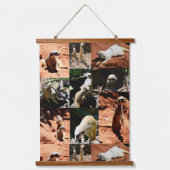 Meerkat FotoCollage, Holztäfelung Wand hing Wandteppich Mit Holzrahmen (Vorderseite)