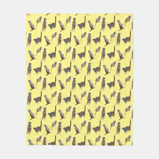 Meerkat Frenzy Fleece Blanket (Gelb) (Vorderseite)