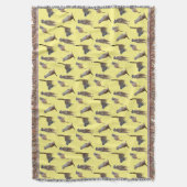 Meerkat Frenzy Throw Blanket (Gelb) Decke (Vorderseite Vertikal)