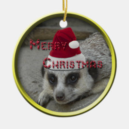 Meerkat frohe Weihnachten Keramik Ornament