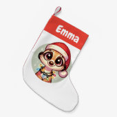 Meerkat Frohe Weihnachts Winter Tiere Meerkats Kleiner Weihnachtsstrumpf (Vorderansicht (hängend))