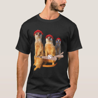 Meerkat Gang Familie mit Baseball Bat Cap Cappy Fu T-Shirt
