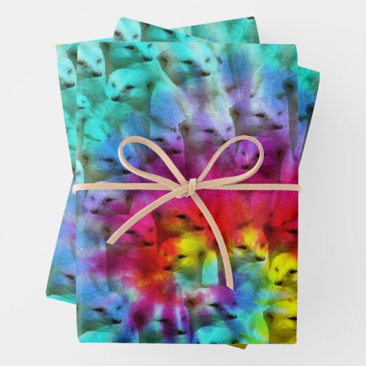 Meerkat-Gefärbte Krawatte, Geschenkverpackungen, Geschenkpapier Set (Beispiel)