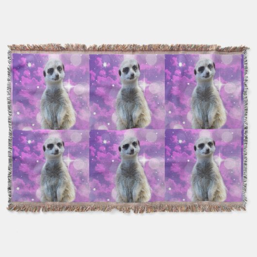Meerkat,_Glitzer_Ball,_Throw_Blanket Decke (Vorderseite)