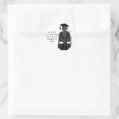 Meerkat Graduate W/Gray Gown & Black Sash Runder Aufkleber (Tasche)