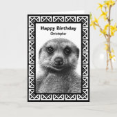 Meerkat Greeting Card Karte (Gelbe Blume)