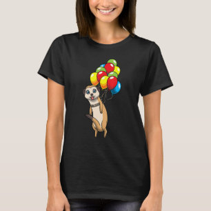 Meerkat hanging auf Balloons Suricate African Anim T-Shirt