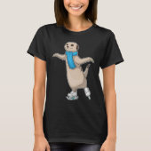 Meerkat Ice Skaten Ice Skate T-Shirt (Vorderseite)