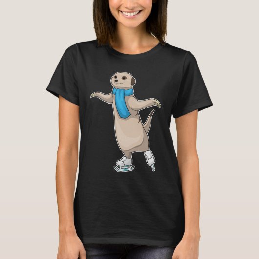 Meerkat Ice Skaten Ice Skate T-Shirt (Vorderseite)