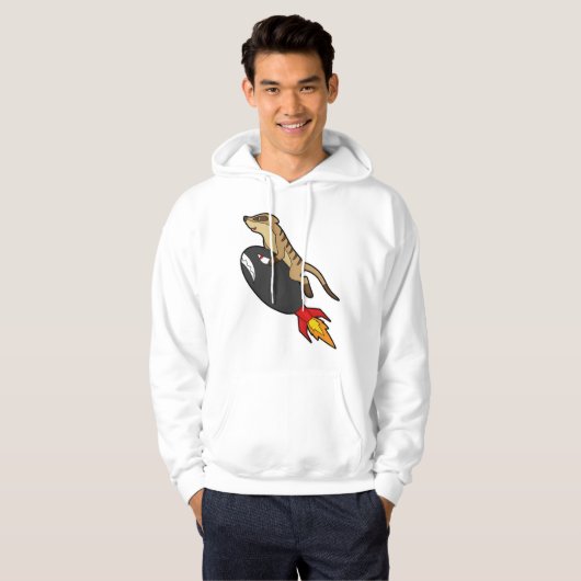 Meerkat im Flug mit Rakete Hoodie (Vorne ganz)