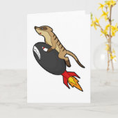 Meerkat im Flug mit Rakete Karte (Gelbe Blume)