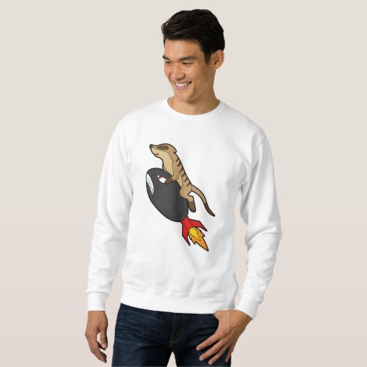 Meerkat im Flug mit Rakete Sweatshirt (Vorne ganz)