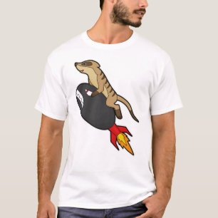 Meerkat im Flug mit Rakete T-Shirt