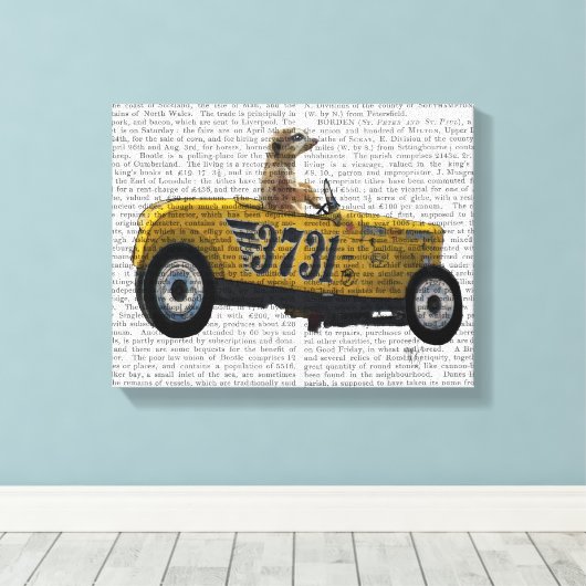 Meerkat im Frisierte Auto Leinwanddruck (Insitu (Holzboden))