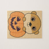 Meerkat In Pumpkin Niedlicher Tiere Happy Hallowee Puzzle (Horizontal)