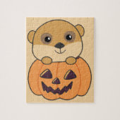 Meerkat In Pumpkin Niedlicher Tiere Happy Hallowee Puzzle (Vertikal)