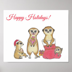 Meerkat individuelles Weihnachts-Tier-Kinderzimmer Poster