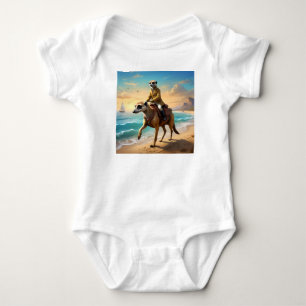 Meerkat Jockey auf einem Meerkat Pferd, Baby Strampler
