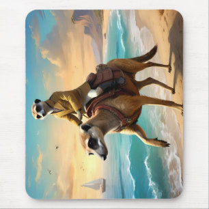 Meerkat Jockey auf einem Meerkat Pferd, Mousepad