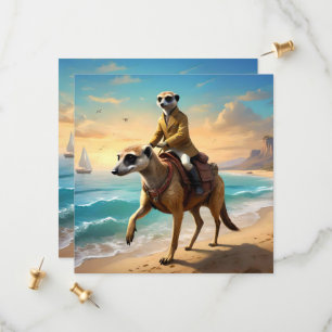 Meerkat Jockey auf einem Meerkat Pferd, Save The Date