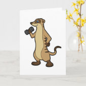 Meerkat Krafttraining mit Dumbell Karte (Gelbe Blume)