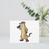 Meerkat Krafttraining mit Dumbell Postkarte (Stehend Vorderseite)