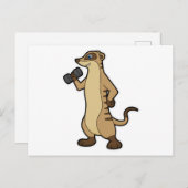 Meerkat Krafttraining mit Dumbell Postkarte (Vorne/Hinten)