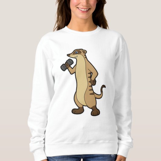 Meerkat Krafttraining mit Dumbell Sweatshirt (Vorderseite)