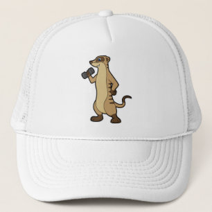 Meerkat Krafttraining mit Dumbell Truckerkappe