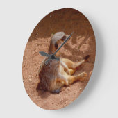 Meerkat Lazy Days Große Wanduhr (Winkel)